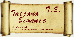 Tatjana Simanić vizit kartica